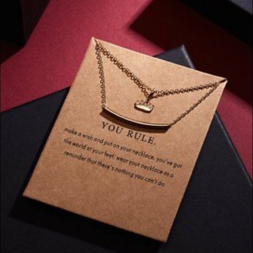 You Rule Layered Necklace With Card - Picture 4 of 5